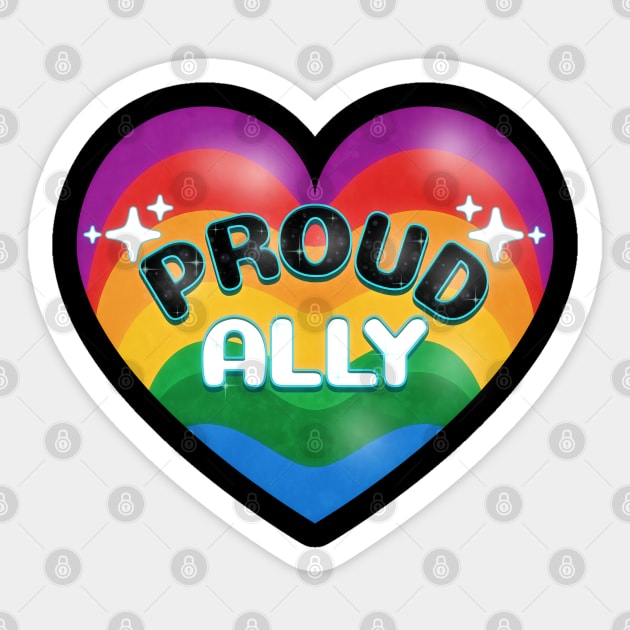 PRIDE Month Proud Ally Rainbow Pride Heart Sticker by mythikcreationz